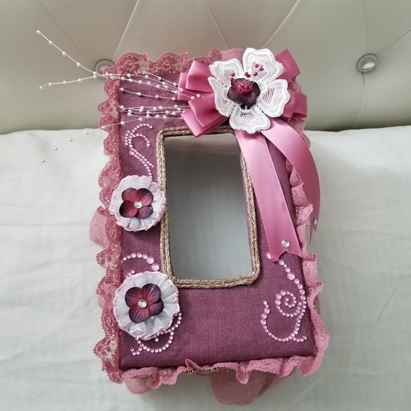 Shabby Chic Style tissue cover box.Pink - Picture 3 of 8